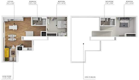 B3L Floor Plan at Plant 1 Lofts, N. Newton, 50208