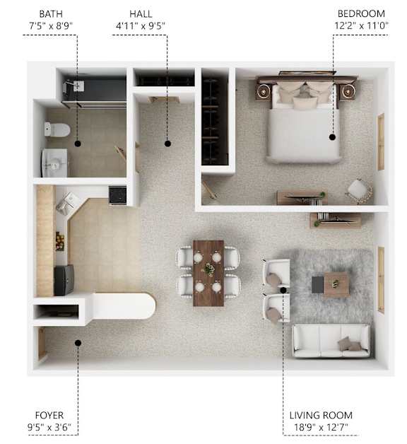 1Bed 1Bath at Peach Tree Apartments, Ankeny, Iowa