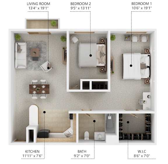 B5 2Bed 1Bath at Peach Tree Apartments, Ankeny, IA