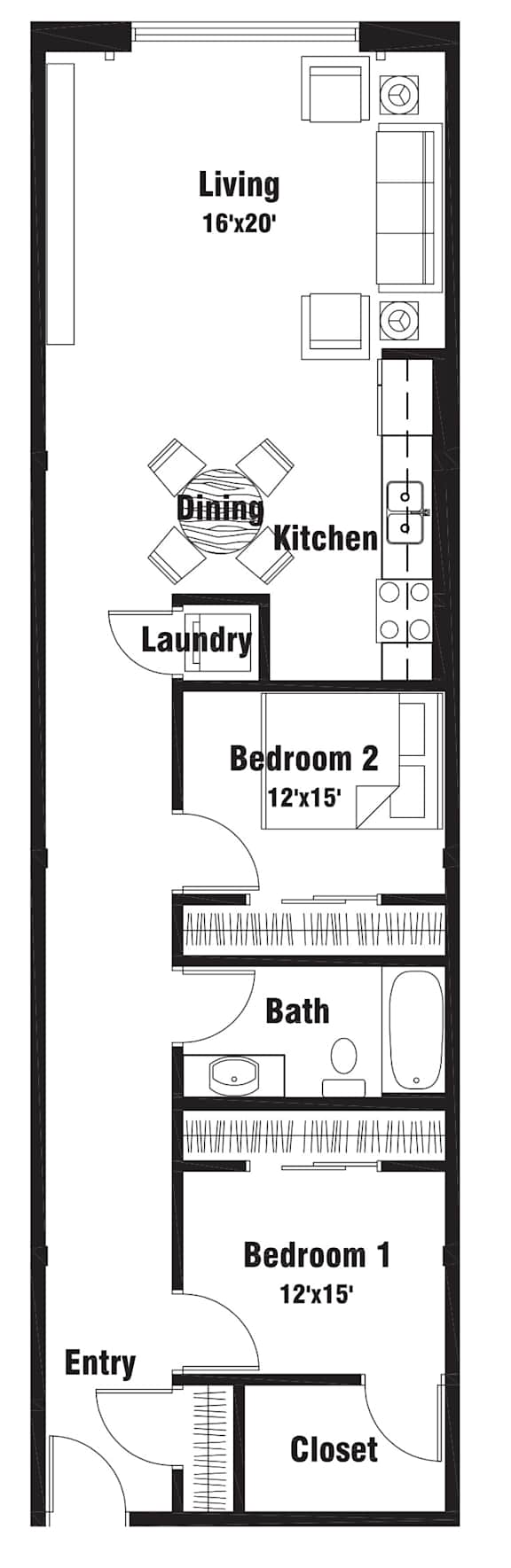 B1 Floor Plan at Riverpoint Lofts, Iowa