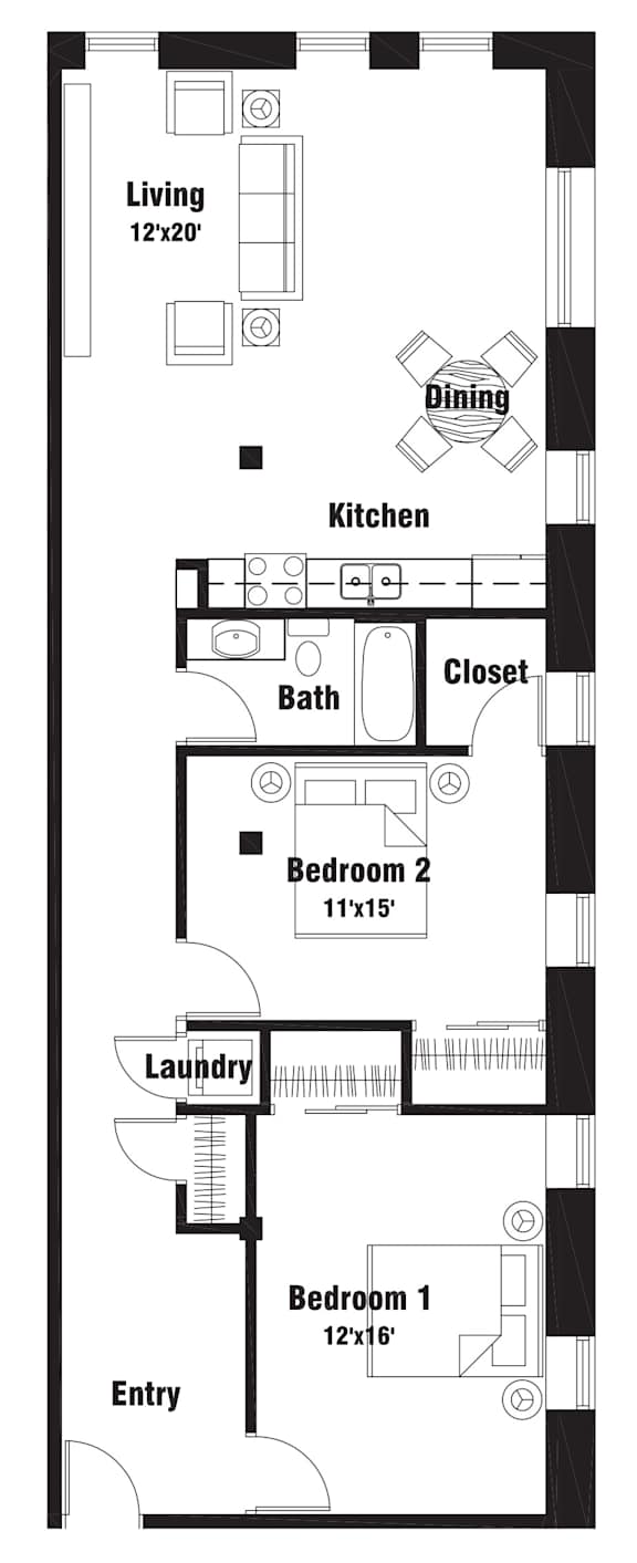 B4 Floor Plan at Riverpoint Lofts, Des Moines, IA