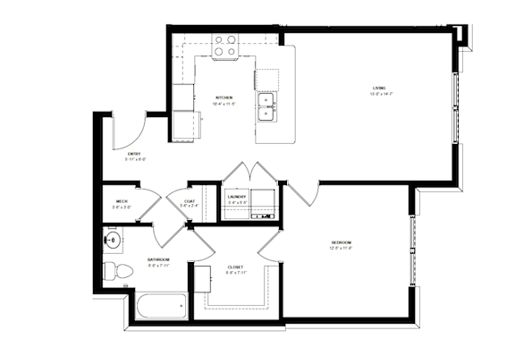 A black and white image of a house floor plan.