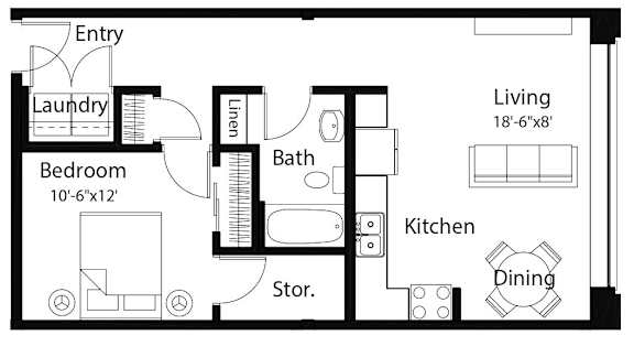 A10 1Bed 1Bath A10 1Bed 1Bath at Spaulding Lofts Apartments, Iowa, 50112