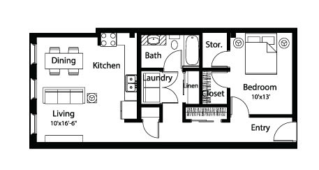 A4 1Bed 1Bath A4 1Bed 1Bath at Spaulding Lofts Apartments, Iowa