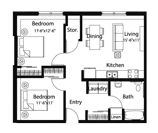 B2 2BEd 1Bath B2 2BEd 1Bath at Spaulding Lofts Apartments, Iowa