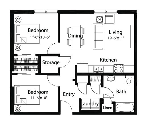 B3 2BEd 1Bath-A B3 2BEd 1Bath-A at Spaulding Lofts Apartments, Grinnell