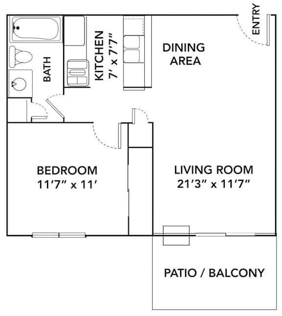 1 bed 1 bath B at Sutton Hill Apartments, IOWA, 50320