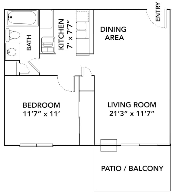 1 bed 1 bath B at Sutton Hill Apartments, IOWA, 50320