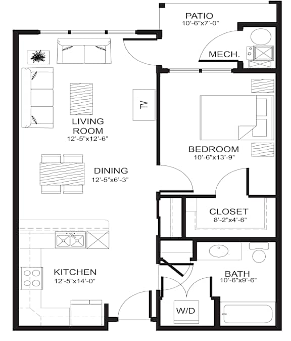 A black and white image of a floor plan for a house.