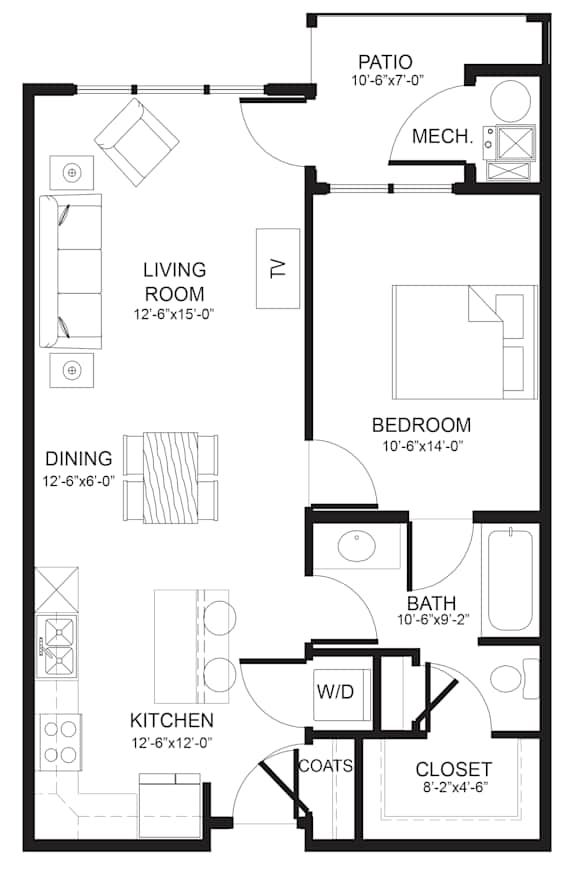 A black and white image of a floor plan for a house.