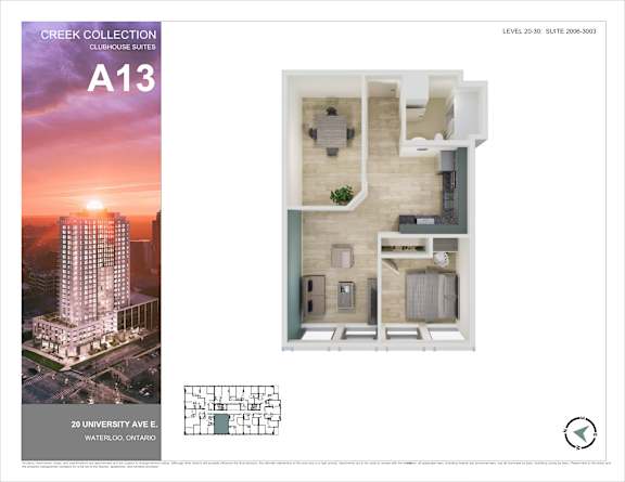 A brochure for the Creek Collection A13 clubhouse suites is displayed.