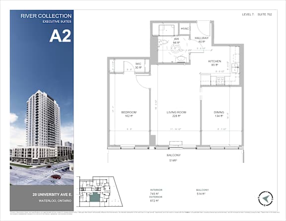 A floor plan for executive suites at River Collection.