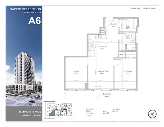 A picture of a Rapids Collection A6 floor plan.