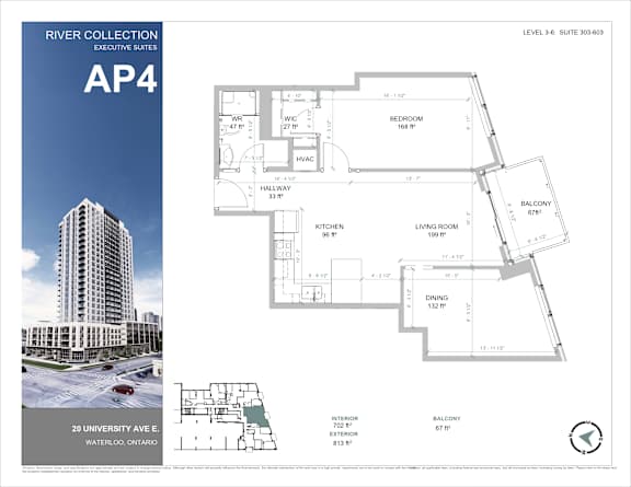A floor plan for the River Collection Executive Suites AP4 is displayed.