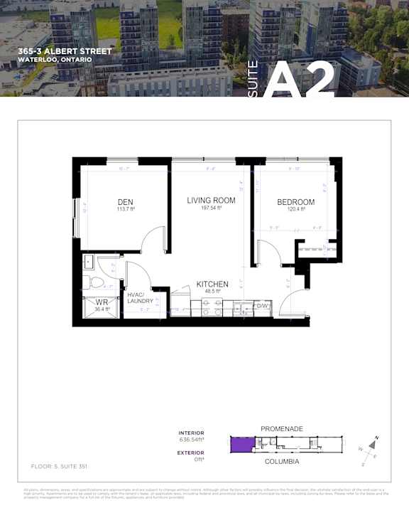 the floor plan of a2 bedroom apartment