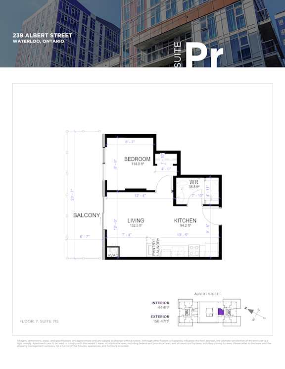 Floor plan for a suite at 239 Albert Street.