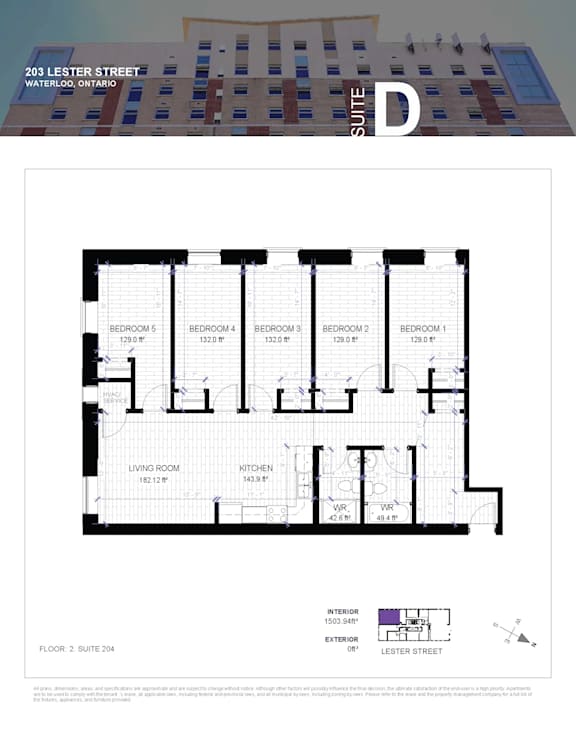 Floor plan for a condo at 203 Lester Street.