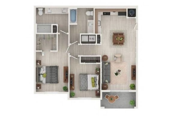a floor plan of a house with a bedroom and a living room