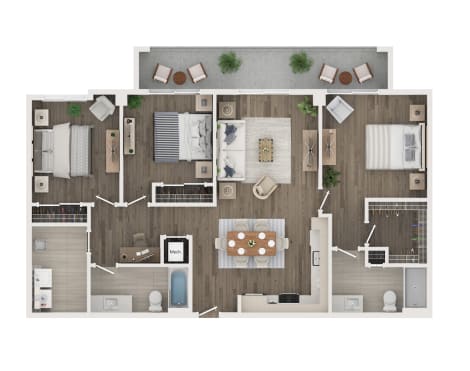 a 1 bedroom floor plan  503 square feet
