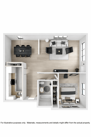 A white and wood interior design layout for a house.