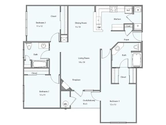 a floor plan of a small house with a lot of furniture