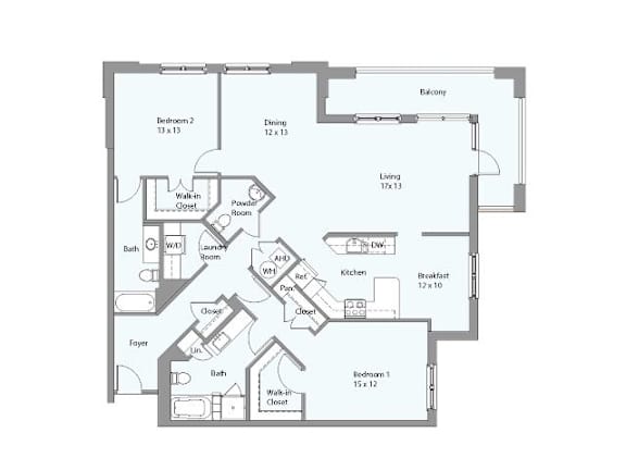 the floor plan of the apartment