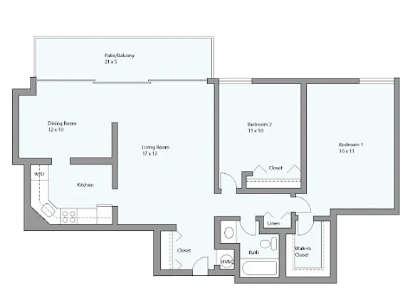 a floor plan of a 1 bedroom floor plan with a bathroom and a living room