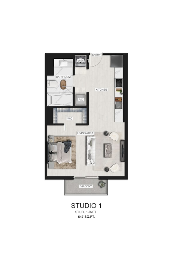 the studio 1 studio floor plan  studio 1  670 sq ft
