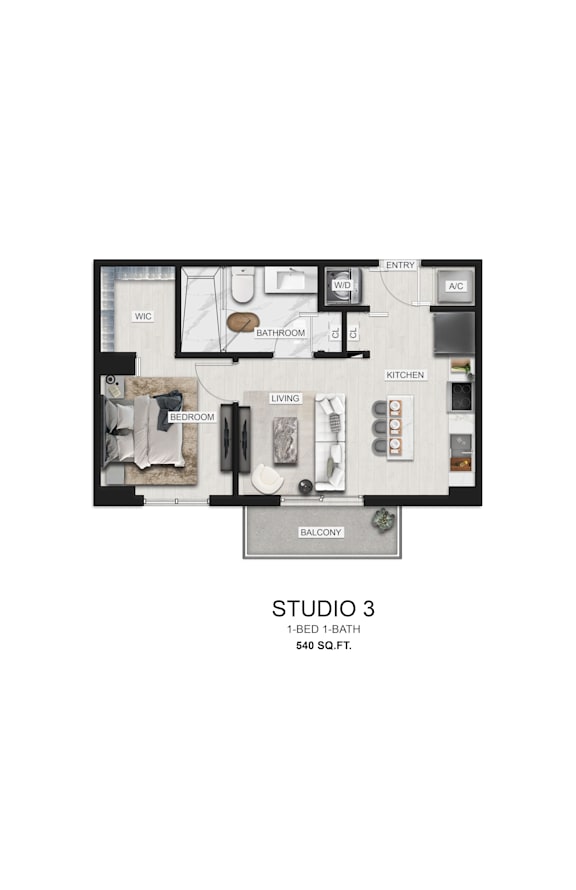 the residences studio 3 floor plan  studio 3  670 sq ft
