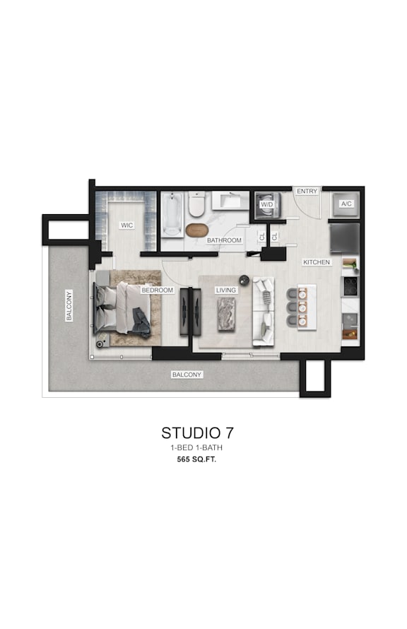 the residences studio 7 floor plan  studio 7  670 sq ft