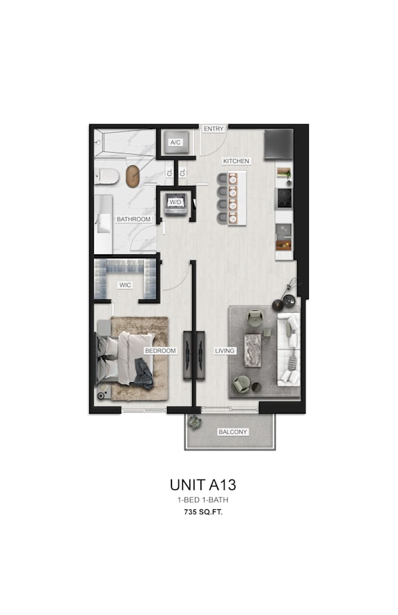 the unit 33 3 bedroom floor plan