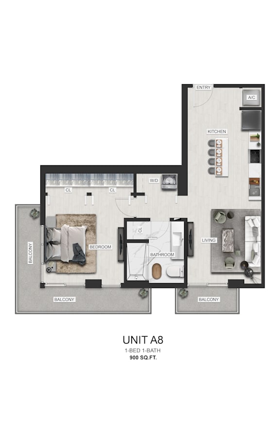 unit a1 1 bedroom 1 bathroom unit a floor plan