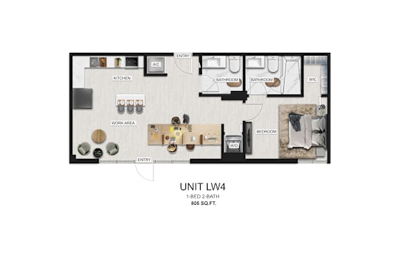 the life 2 bedroom floor plan