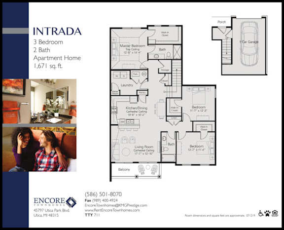 Intrada_3Bed 2Bath at Encore Townhomes, Utica, MI, 48315