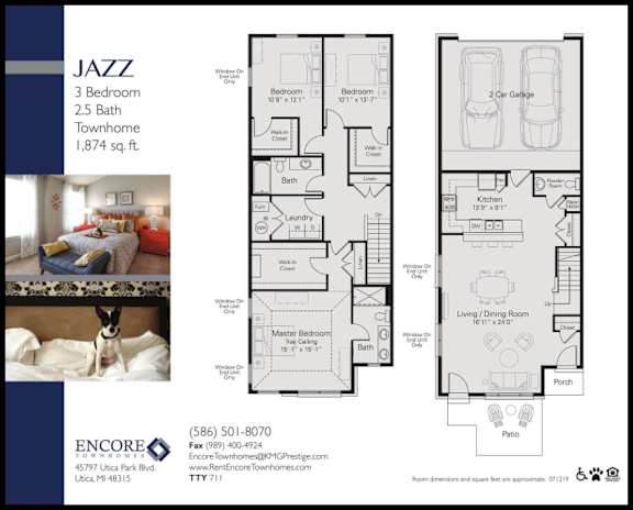 Jazz_3Bed 2.5Bath at Encore Townhomes, Utica, MI