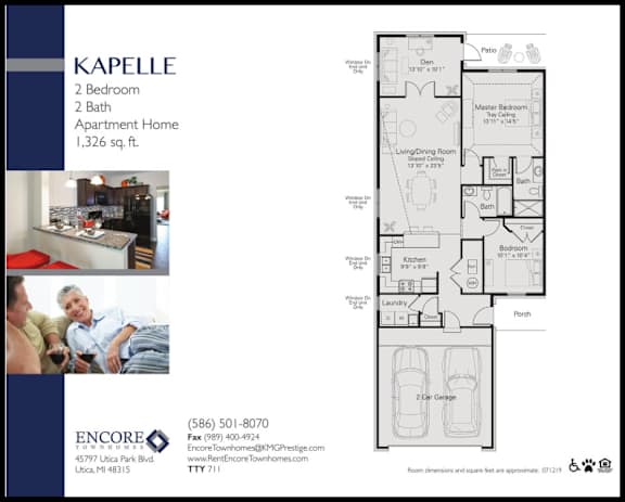 Kapelle_2Bed 2Bath at Encore Townhomes, Michigan , 48315