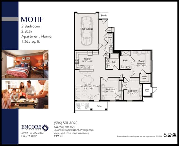 Motif_3Bed 2Bath at Encore Townhomes, Utica, Michigan