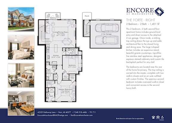 2 bed 2 bath A at Encore at Manchester, Novi