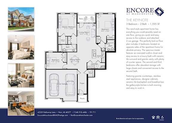 3 bed 2 bath at Encore at Manchester, Novi, MI 48377
