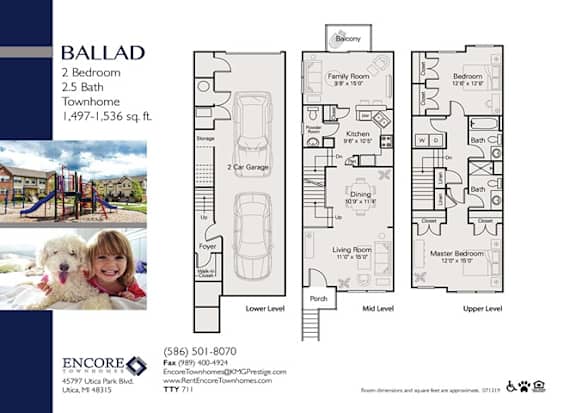 Ballad_2Bed 2Bath at Encore Townhomes, Utica, MI