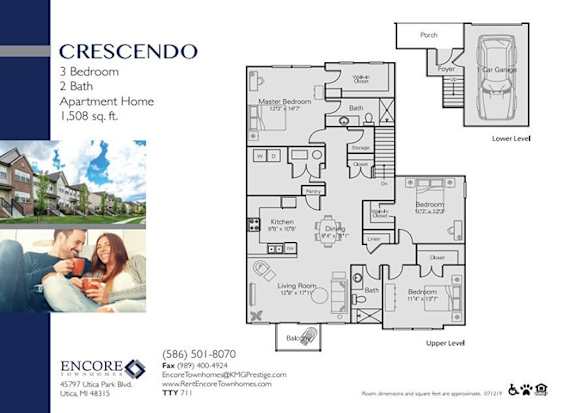 Crescendo_3Bed 2Bath at Encore Townhomes, Utica, 48315