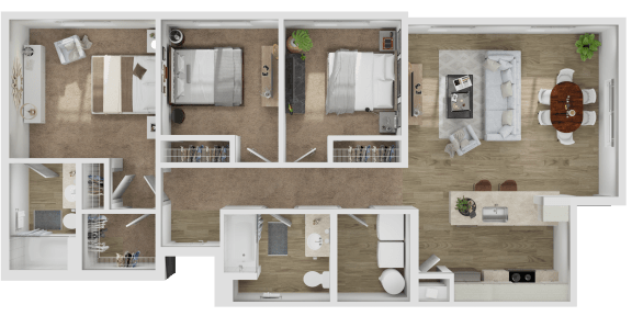 3 bed 2 bath
