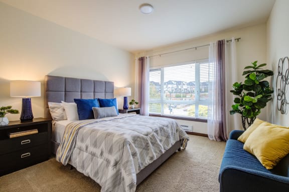 Master bedroom with natural light at  Discovery Heights in Issaquah, WA
