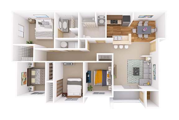 A series of images showing different rooms of a house.