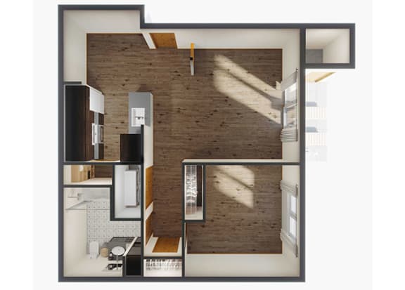 1 Bedroom Floor Plan at Panorama, Snoqualmie, 98065