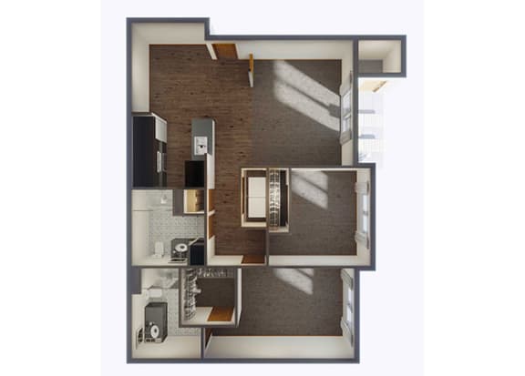 Two Bedroom Floor Plan at Panorama, Snoqualmie, WA, 98065