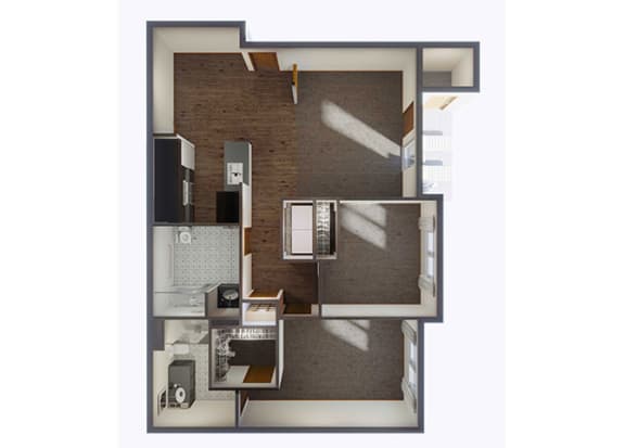 Two Bedroom Floor Plan_2 at Panorama, Snoqualmie, Washington