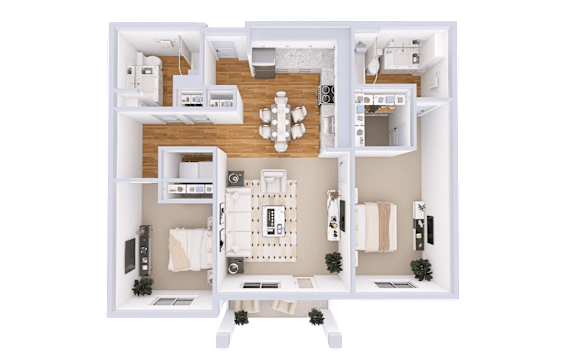 Pine Floor Plan at Four Corners Apartments, Everett, 98203