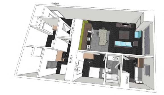 Region5 Floor Plan at Arbor Lofts, Southfield Michigan