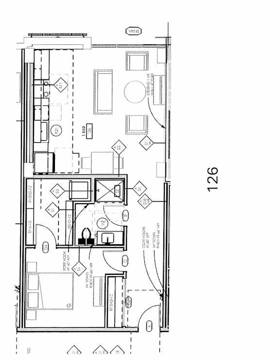 A floor plan of a house with labeled rooms and dimensions.